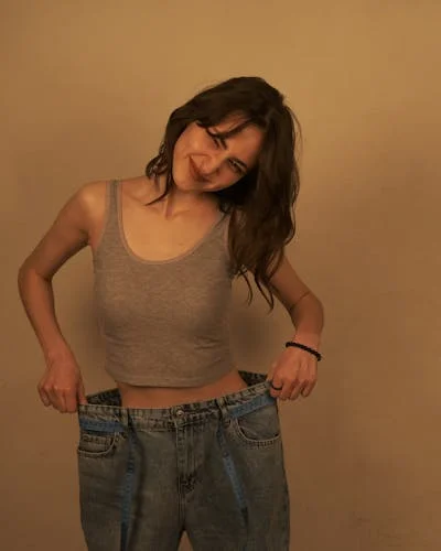 Woman weight loss smile